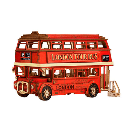 3D Wooden DIY Puzzle -  London Tour Bus