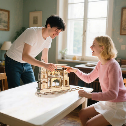 3D Wooden Puzzle 170pc DIY Railway Station Model Kit