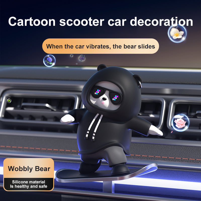 Mini Dashboard Skateboarding Bear