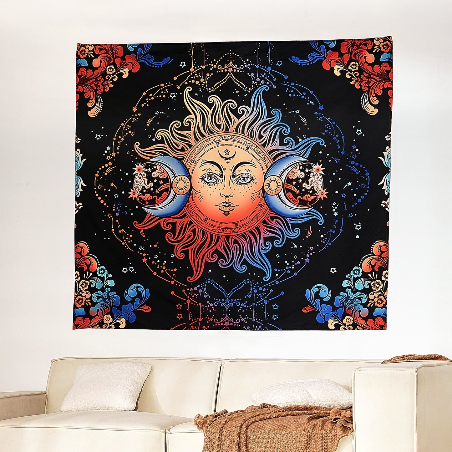 Sun & Moon Psychedelic Tapestry