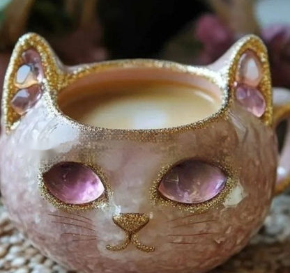 Geode Crystal Cat Resin Mug