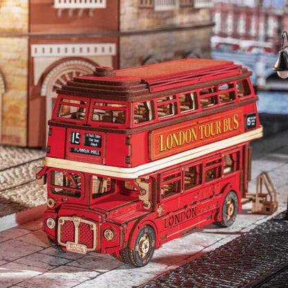 3D Wooden DIY Puzzle -  London Tour Bus