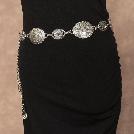 Western Metal Waist Chain Belt