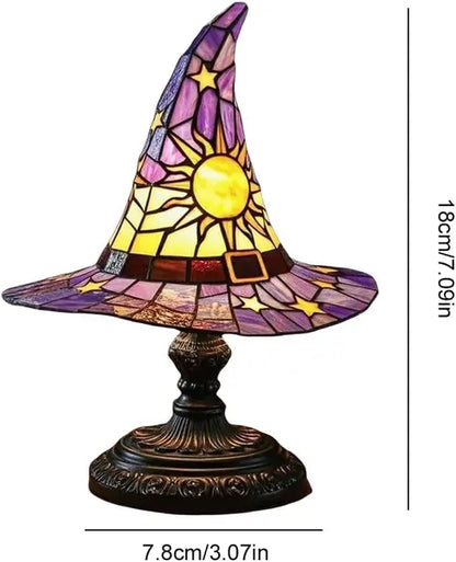 Gothic Lamp - Stained Glass LED Witches Hat