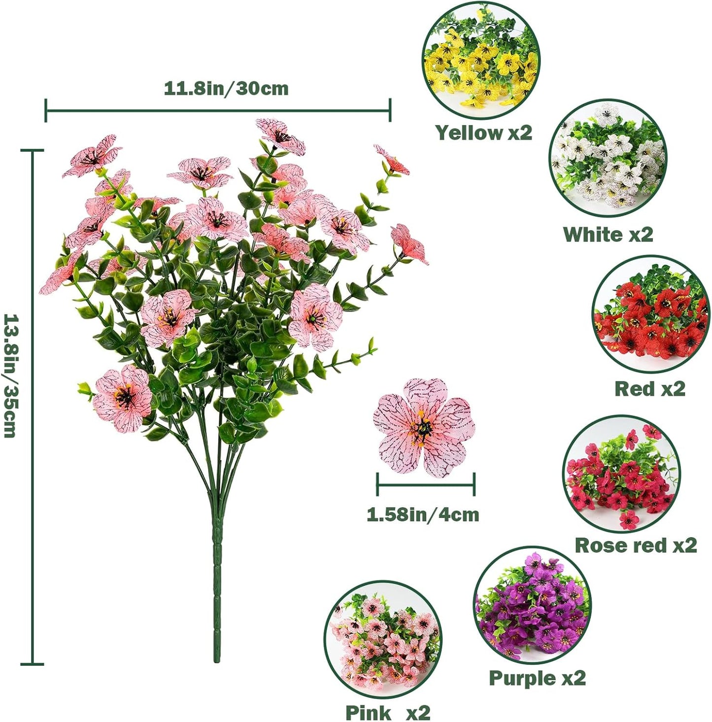 Realistic Faux Flowers For Outdoors, Fade Resistant