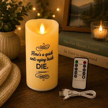 Flameless Led Candle w/Humorous Quotes