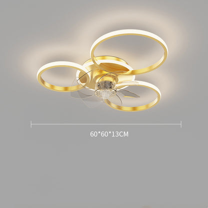 Luxury Bedroom Ceiling Ring Light & Fan