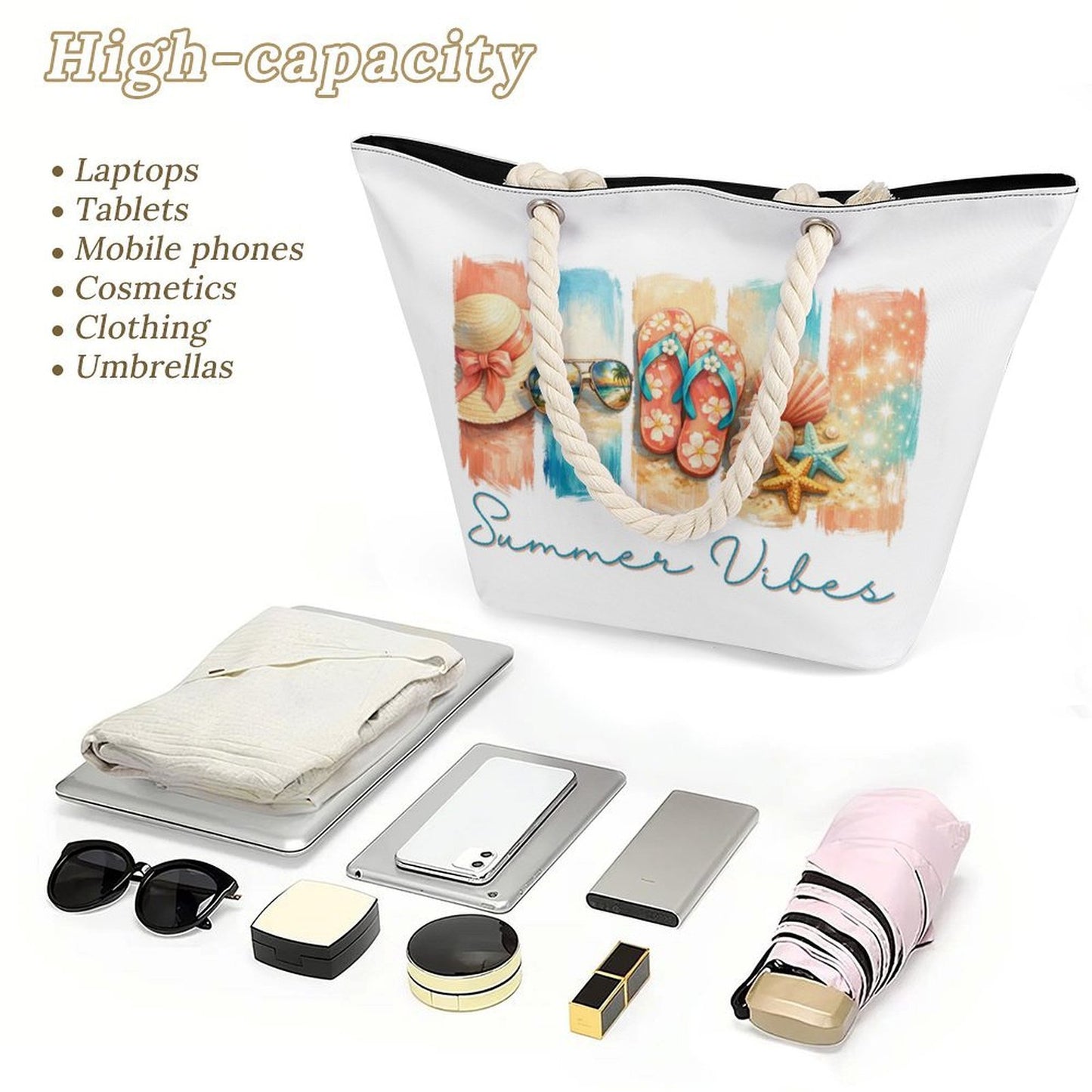 Summer Hemp Rope Tote Bag