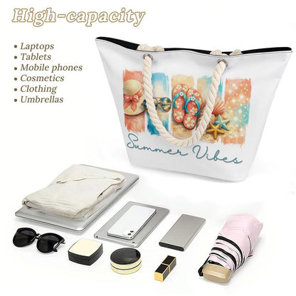 Summer Hemp Rope Tote Bag