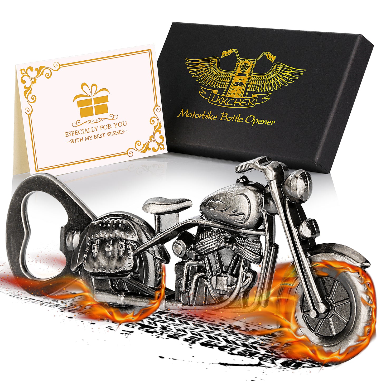 Retro Motorcycle Beer Bottle Opener Gift Box Set
