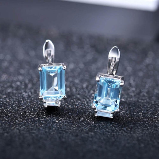 Topaz Stud Earrings 925 Silver - Shop Jobie