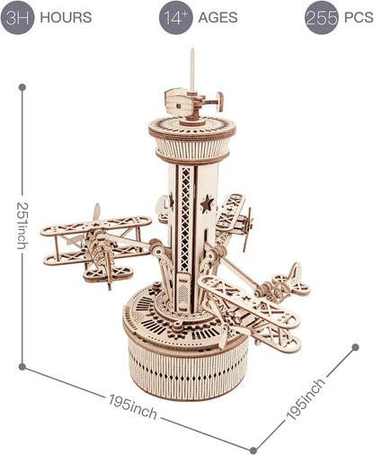 3D Wooden Puzzle DIY Kits - 255pc Airplane Control Tower
