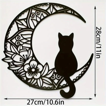 Silhouette - Boho Crescent Cat Wall Decor