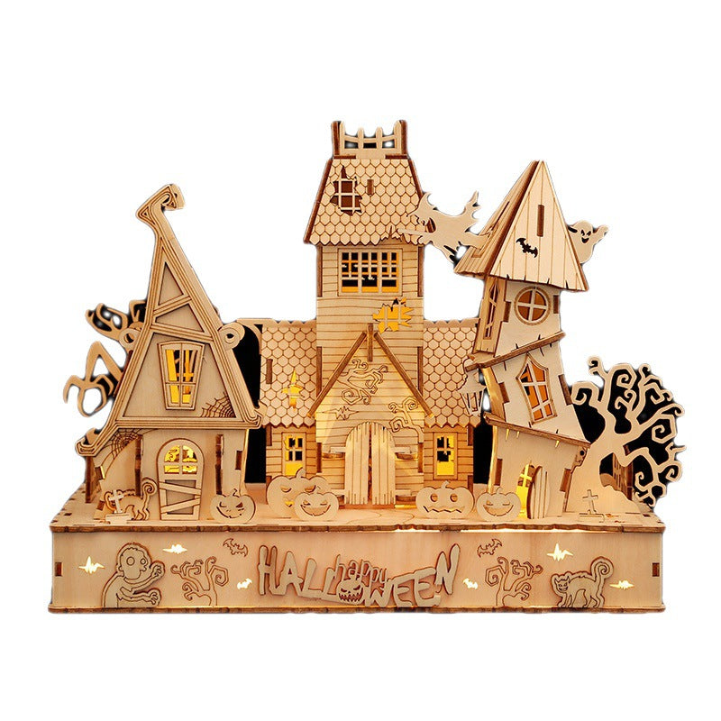 DIY Wooden 3D Whimsical Halloween House Puzzle Model