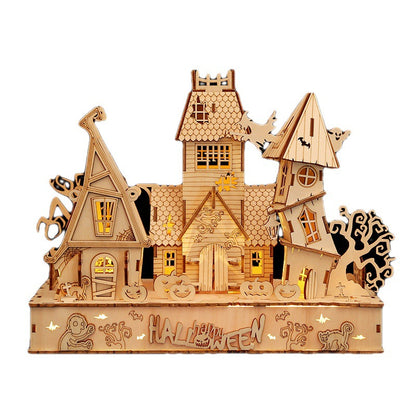 DIY Wooden 3D Whimsical Halloween House Puzzle Model