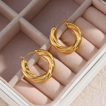 Denisse Twisted Hoop Earrings - Shop Jobie