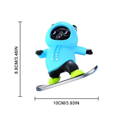 Mini Dashboard Skateboarding Bear