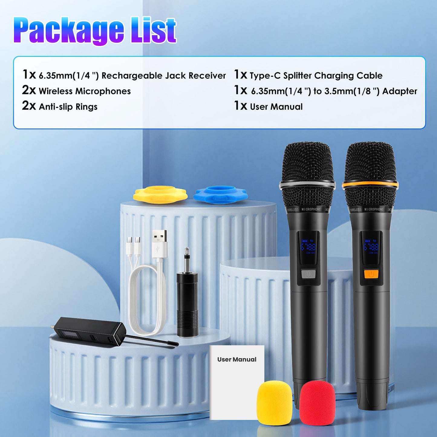 2pk UHF Wireless Microphone Set