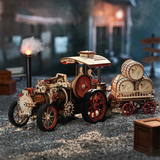 3D Wooden Puzzle - 469pc Steam Engine Car Model