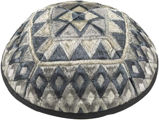 Yair Kippah for Men and Women Embroidered Silk Yarmulke Square Textured