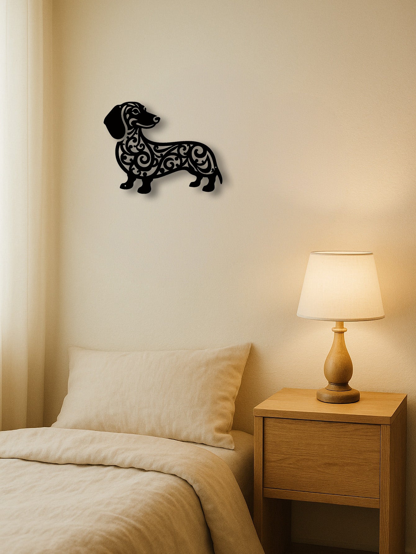 Silhouette - Dachshund Dog Metal Wall Art