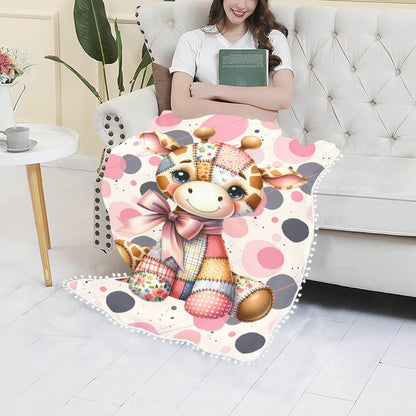 Baby Giraffe Pom Pom Fringe Blanket - Shop Jobie