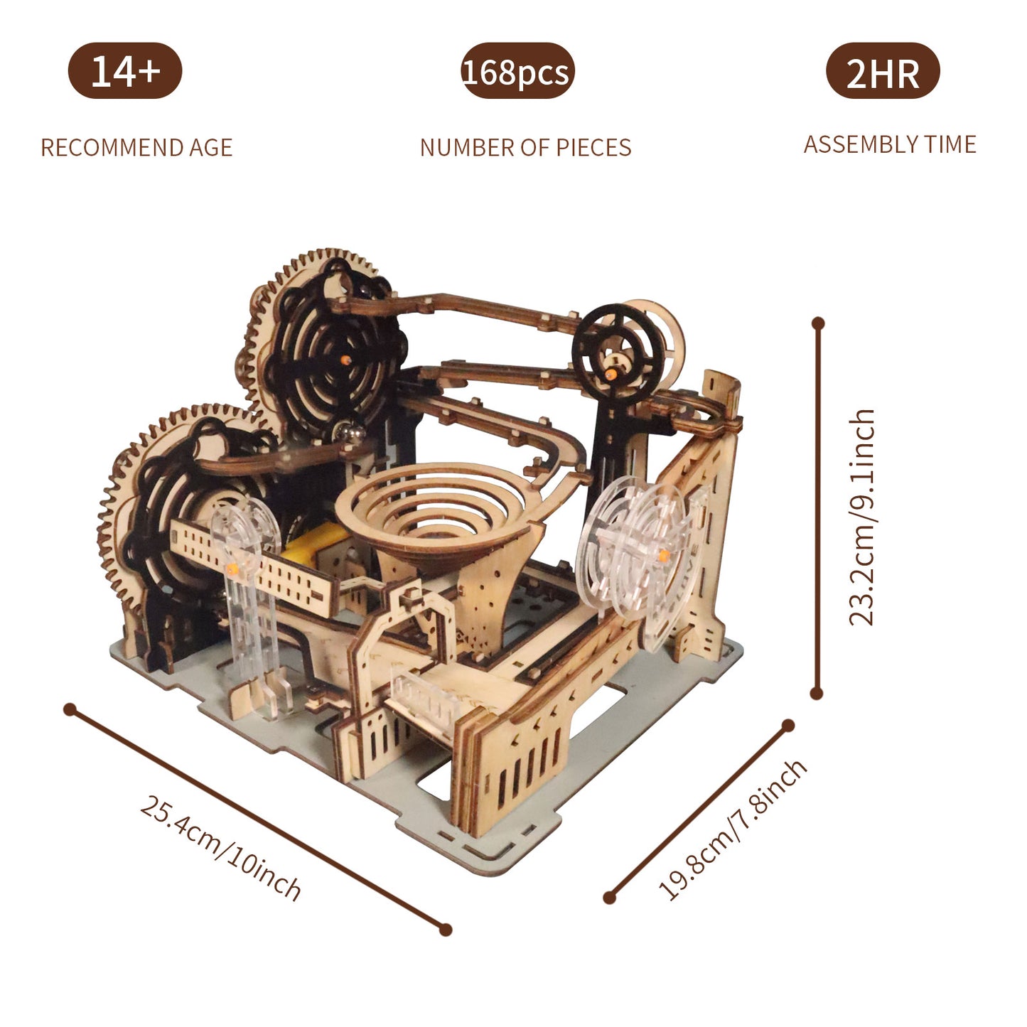 3d Wooden Puzzle 168pc Electric Marble Run