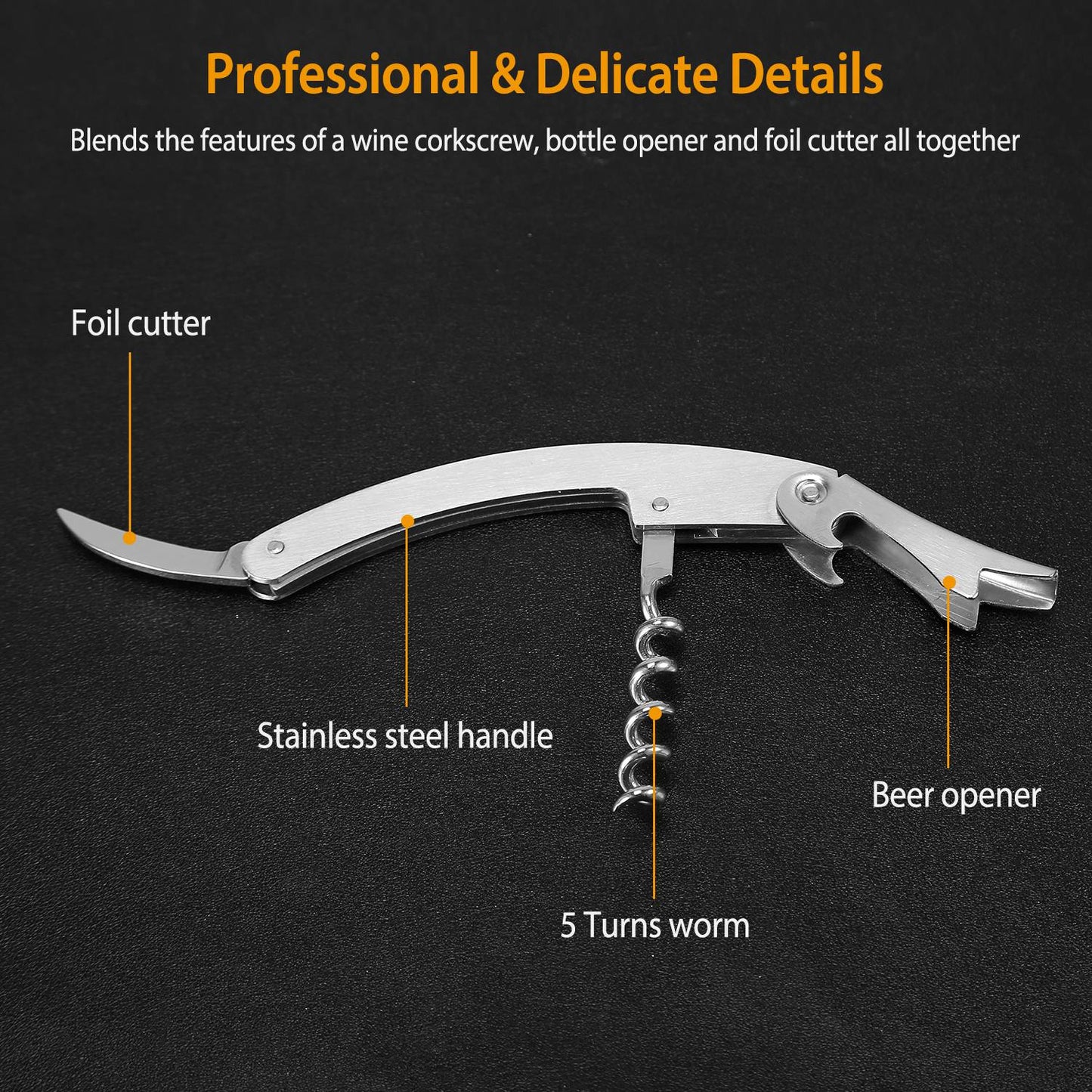 3pc Corkscrew Bottle Opener Set