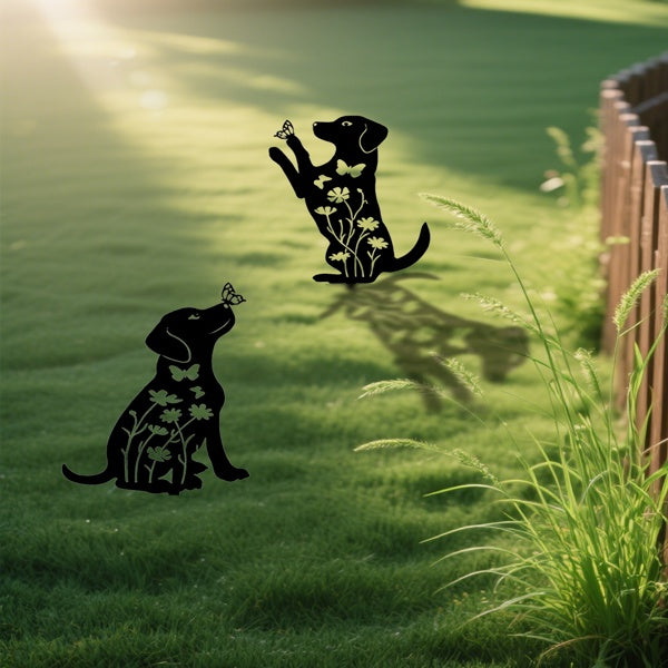 Silhouette - 2pc Adorable Puppy Garden Stakes