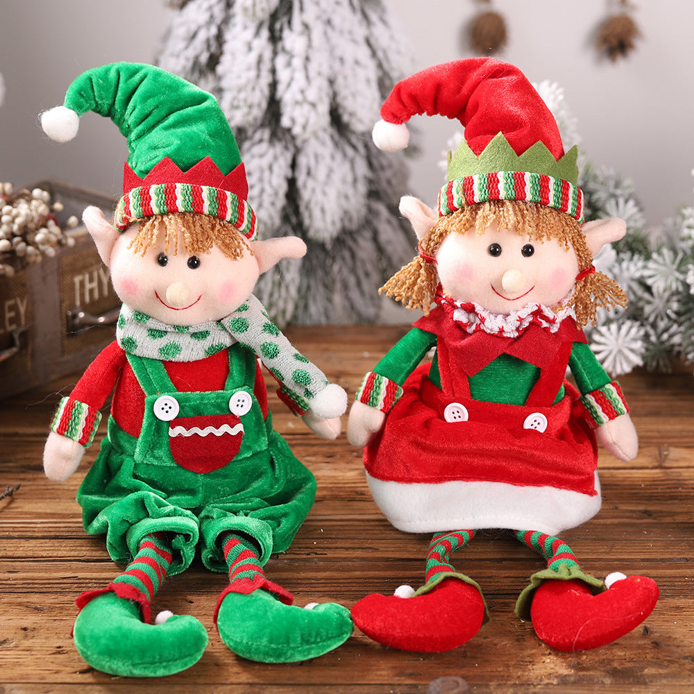 Christmas Dangle-Legs Sitting Dolls
