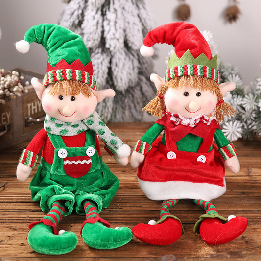 Christmas Dangle-Legs Sitting Dolls