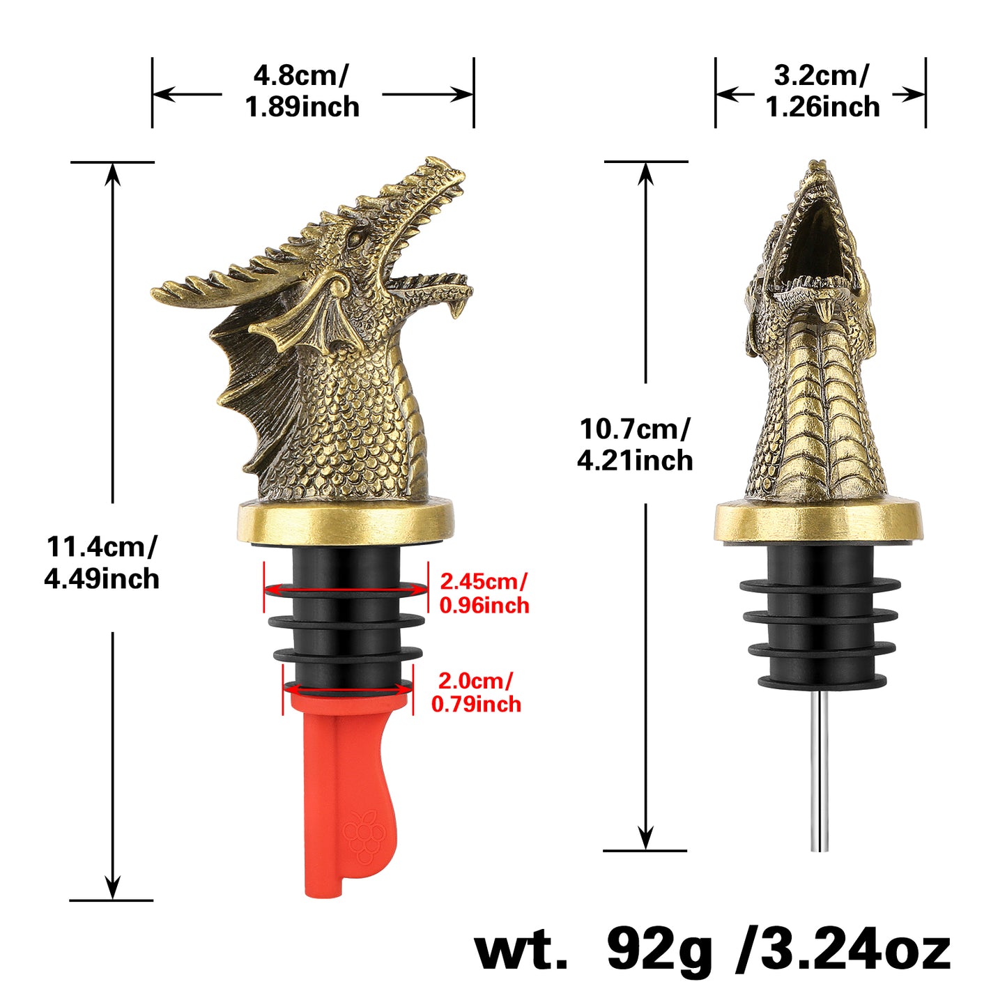 Dual Function Dragon Faucet Dispenser Bottle Stopper