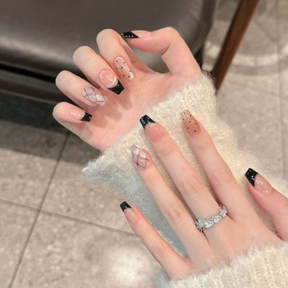French Black Edge Classic Style Press-On Nails