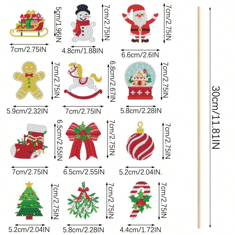 Set of 12 Christmas Diamond Art Kit