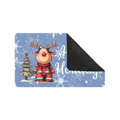 Reindeer Happy Holidays Door Mat