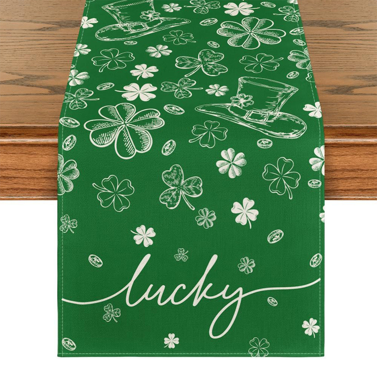 St Patrick Lucky Four-Leaf Clover Table Runners