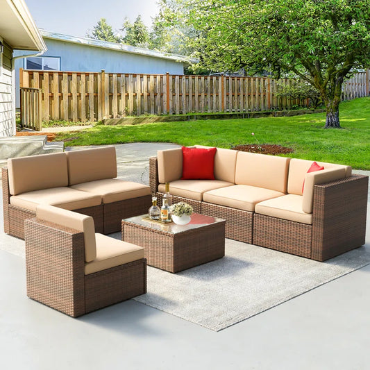 Medan 6 - Person Outdoor Seating Group with Cushions