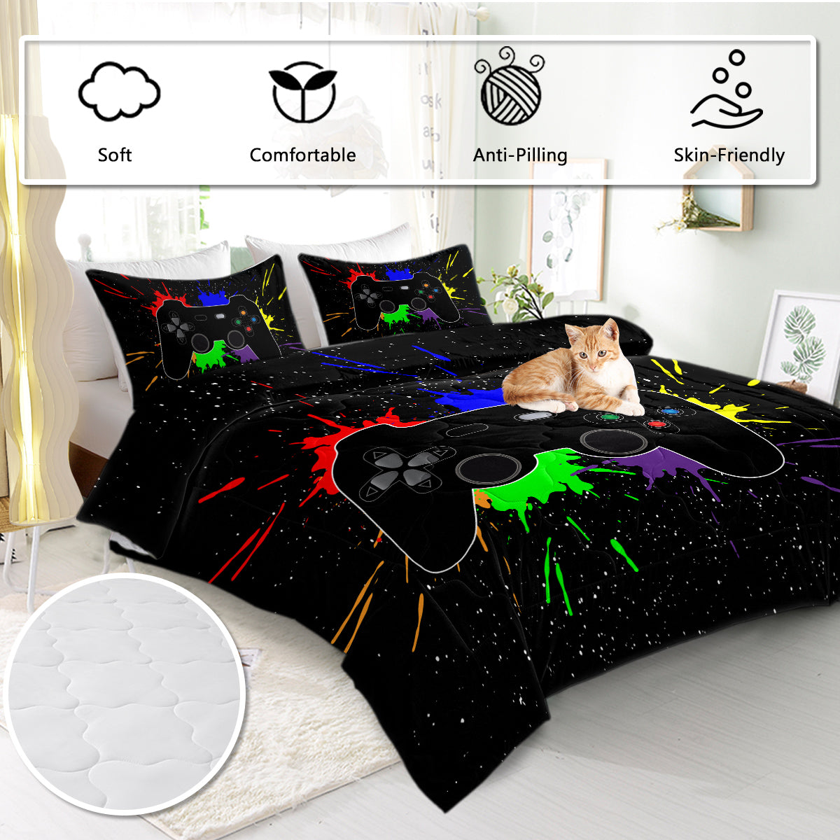 Video Game Controller Comforter Set