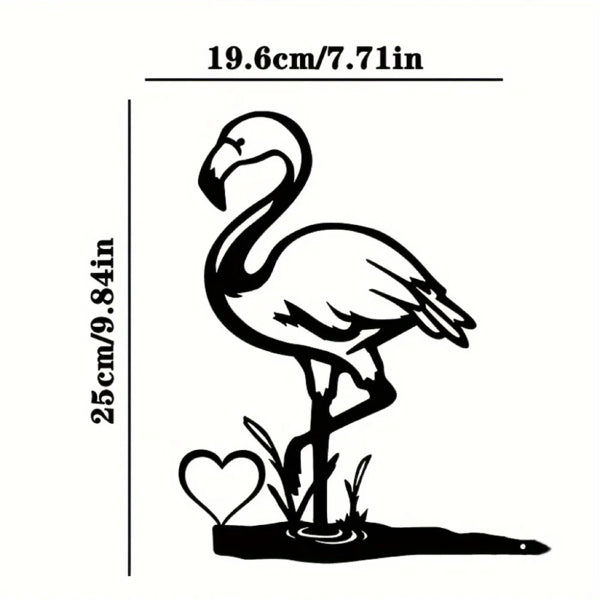 Silhouette - Flamingo Tree Hugger Yard Art