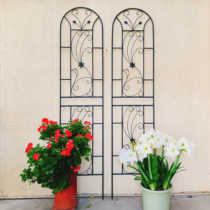 4 Pack Metal Garden Trellis Peacock Style