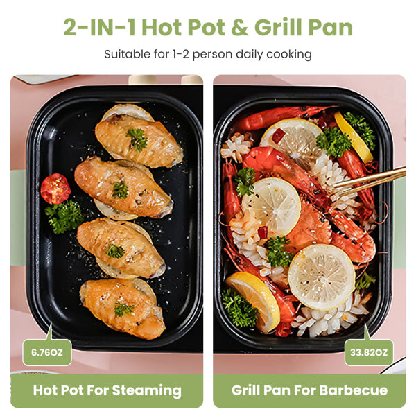 Life Skills - Food Prep: 2-in-1 Electric Hot Pot & Grill Combo