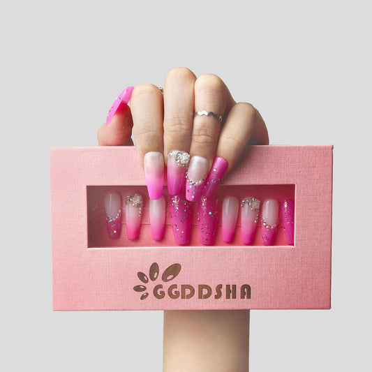 GGddsha Blush Elegance - Short False Nail Kit w/Gift Box