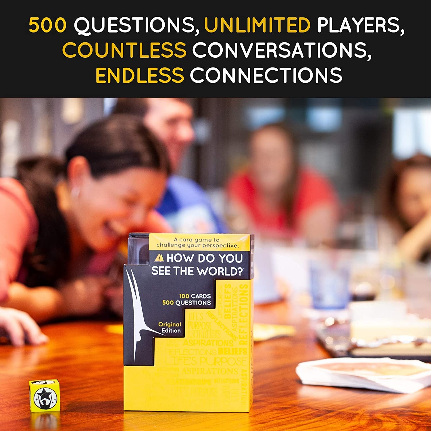 Conversation Card Game (100 Cards - 500 Questions) Family Card Games for Adults, Teens, Kids - Ice Breakers, Get to Know People, Communication Skills for Parties & Gatherings