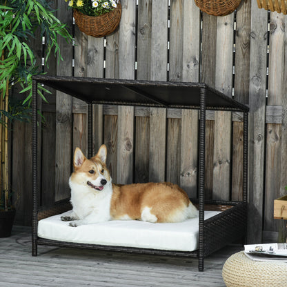 Wicker Raised Rattan Puppy & Kitty Lounger