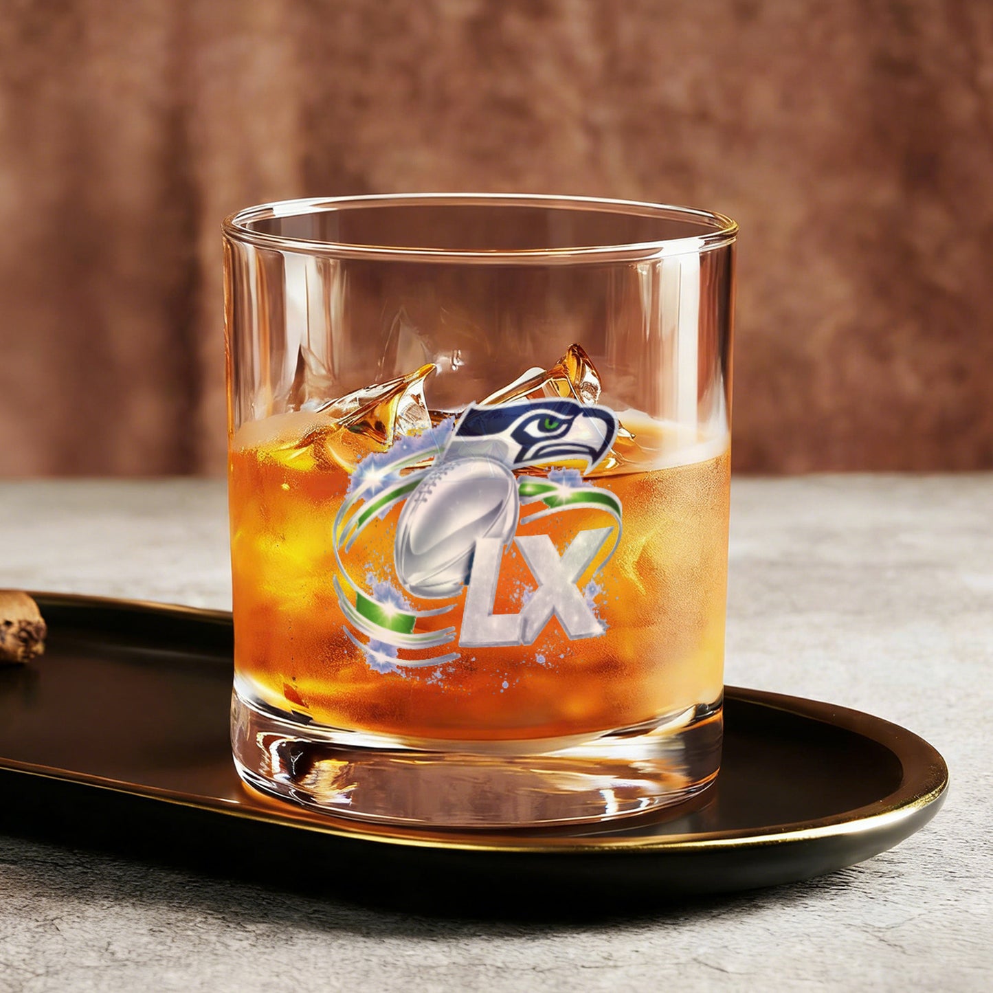 Superbowl LX Champs Seattle Seahawks 10oz Whiskey Glass