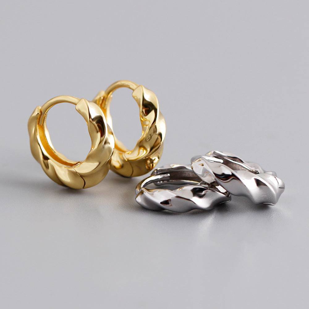 Golden Circle Twisted S925 Earrings - Shop Jobie