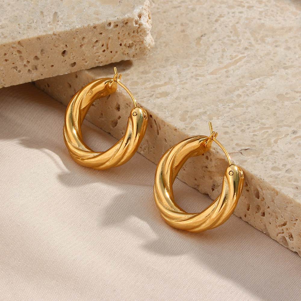 Denisse Twisted Hoop Earrings - Shop Jobie