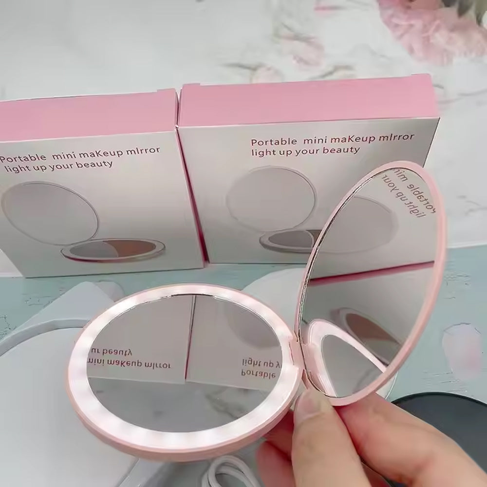 Travel Makeup Mirror w/LED Light
