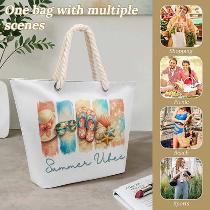 Summer Hemp Rope Tote Bag