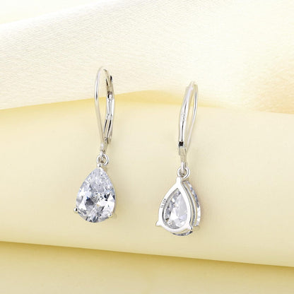 Dangle Drop Earrings 925 Sterling Silver Teardrop Leverback Earrings Birthstone Jewelry Gifts for Women